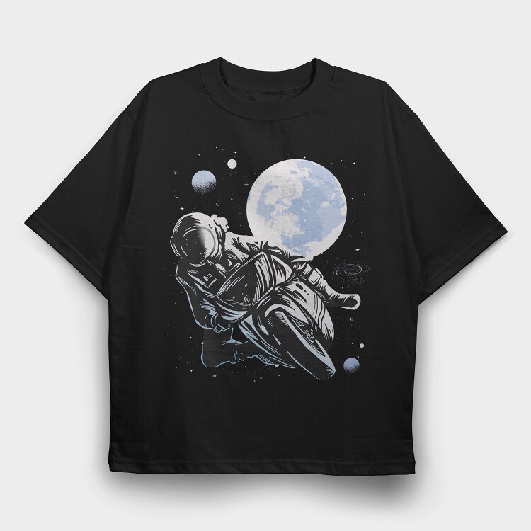 Spacewalk Moon, Tricou Oversize Barbati (Unisex)