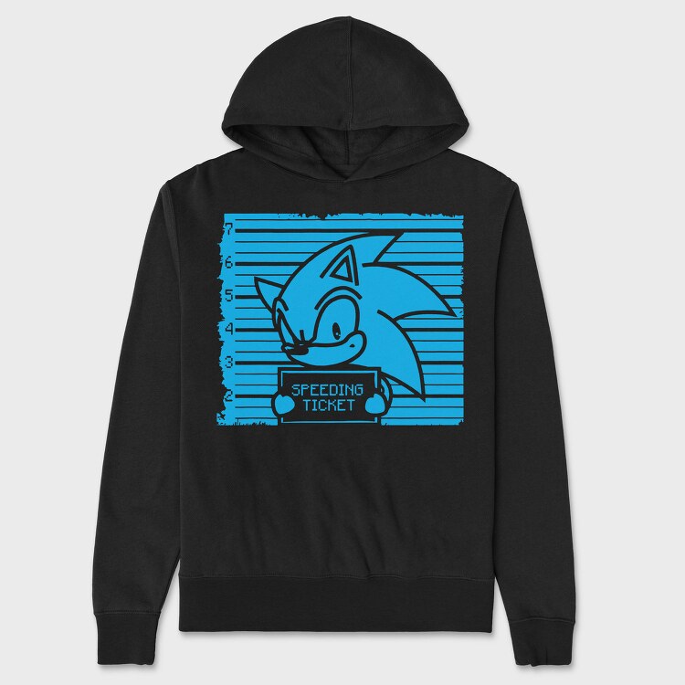 Speeding Sonic Ticket, Hanorac Oversize Barbati (Unisex)