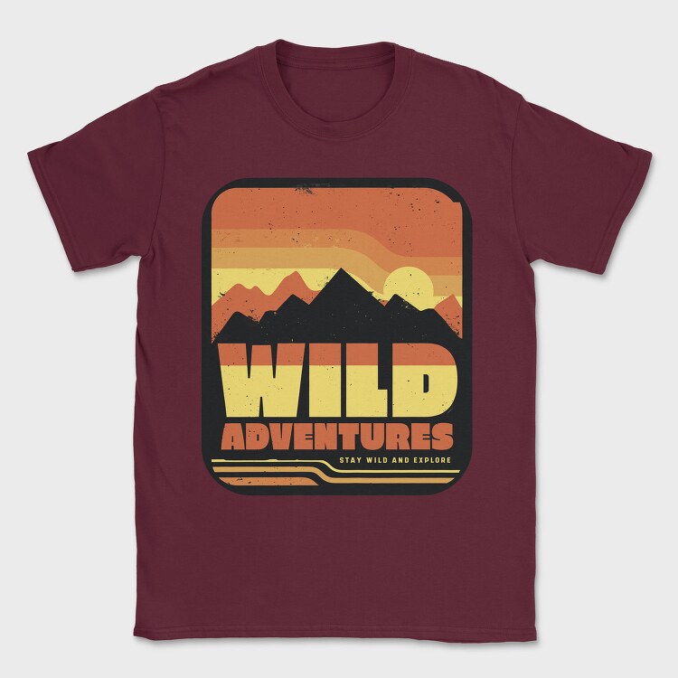 Retro Sunset Wild Adventures, Tricou Barbati (Unisex)