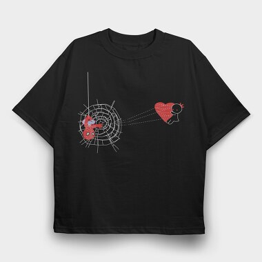 Spider Heart Love, Tricou Oversize Barbati (Unisex)
