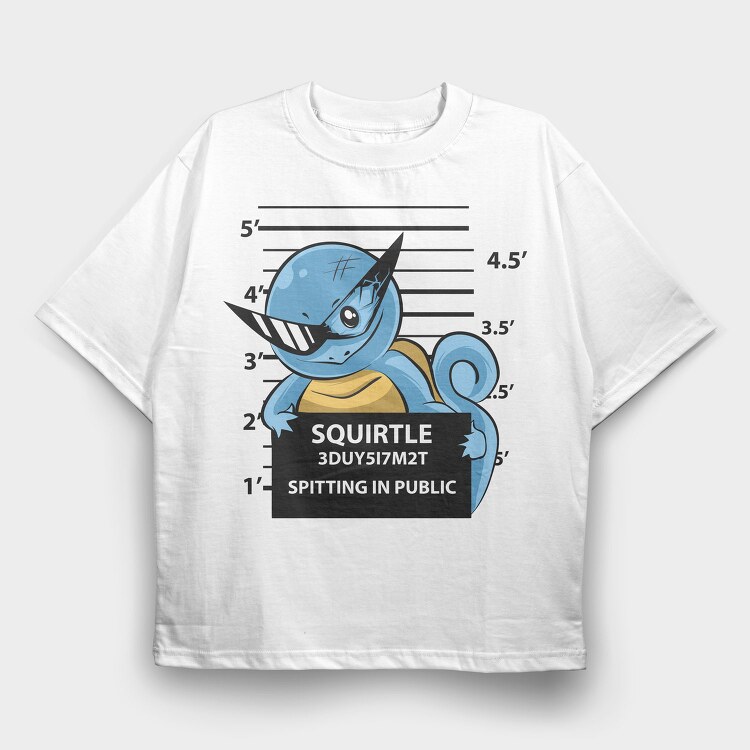 Squirty Mugshot, Tricou Oversize Barbati (Unisex)