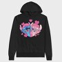Stitch Love Heart, Hanorac Oversize Barbati (Unisex)