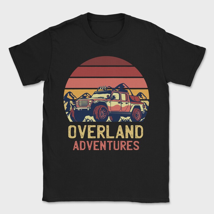 Retro Sunset Overland Adventures, Tricou Barbati (Unisex)