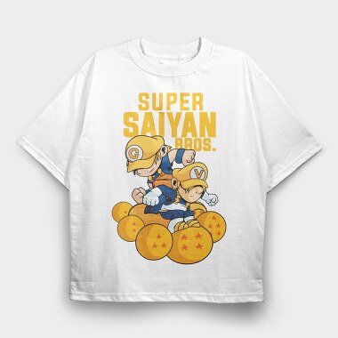 Super Saiyan Bros, Tricou Oversize Barbati (Unisex)