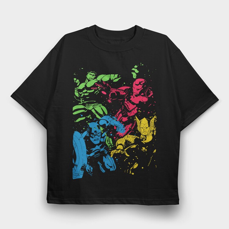 Superheroes Splash, Tricou Oversize Barbati (Unisex)