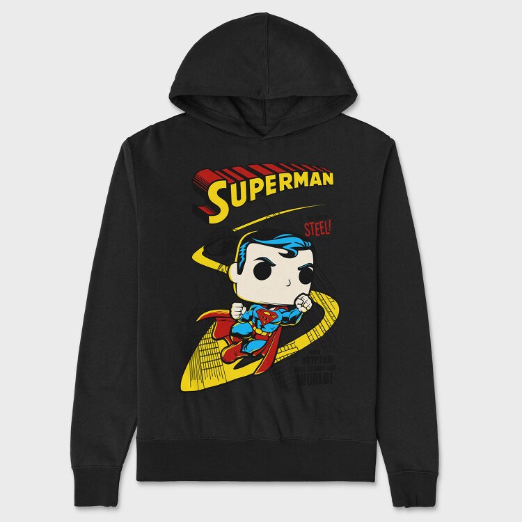Superman Steel Save World, Hanorac Oversize Barbati (Unisex)