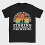 Retro Sunset Drink and Fishing, Tricou Barbati (Unisex)