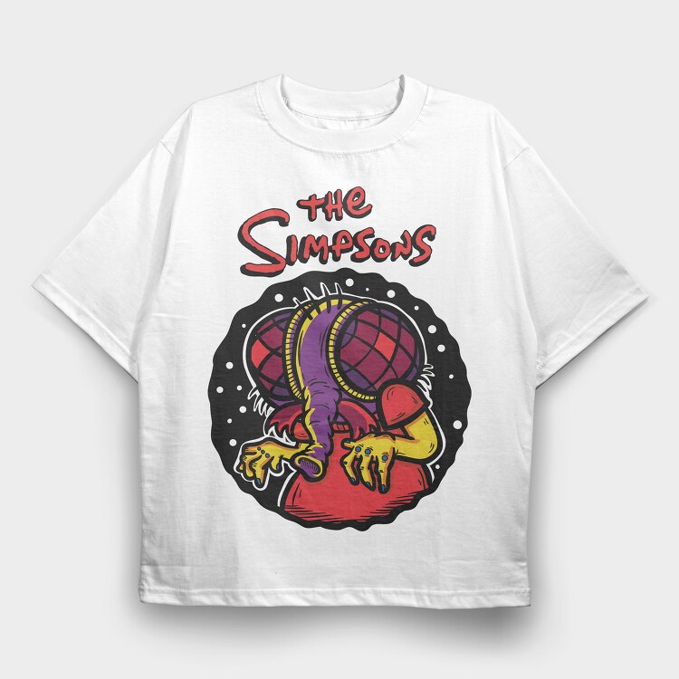 The Simpsons Alien, Tricou Oversize Barbati (Unisex)
