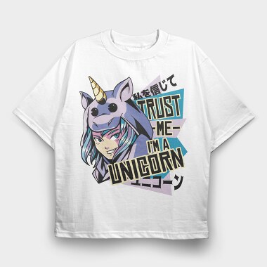 Trust Me Unicorn, Tricou Oversize Barbati (Unisex)