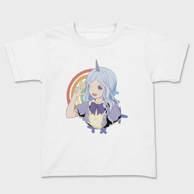 Unicorn Rainbow Girl, Tricou Copii