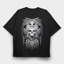 Warrior Skull Feathers, Tricou Oversize Barbati (Unisex)