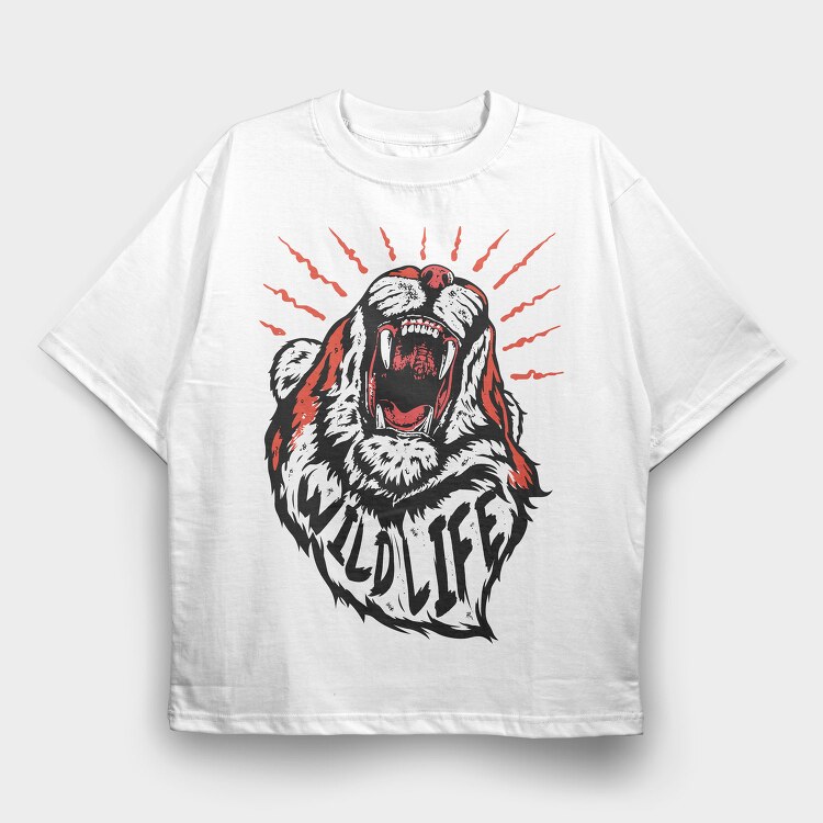 Wildlife Roar, Tricou Oversize Barbati (Unisex)