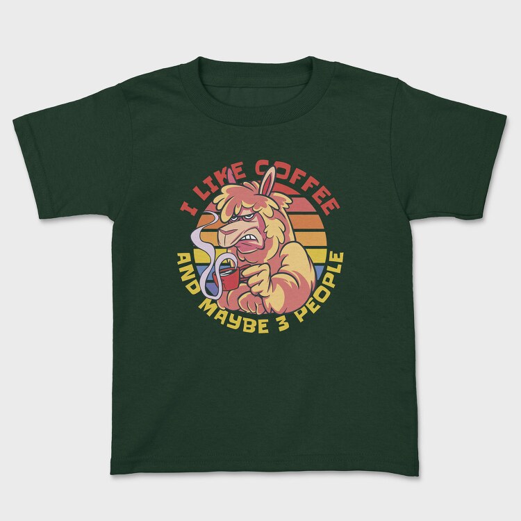 Angry Alpaca Drink Coffee Grumpy, Tricou Copii