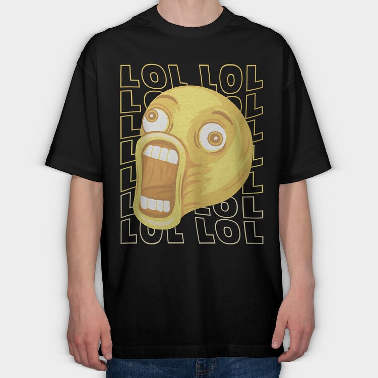 Laughing Emoji Scream, Tricou Oversize Barbati (Unisex)