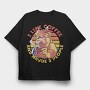 Angry Alpaca Drink Coffee Grumpy, Tricou Oversize Barbati (Unisex)