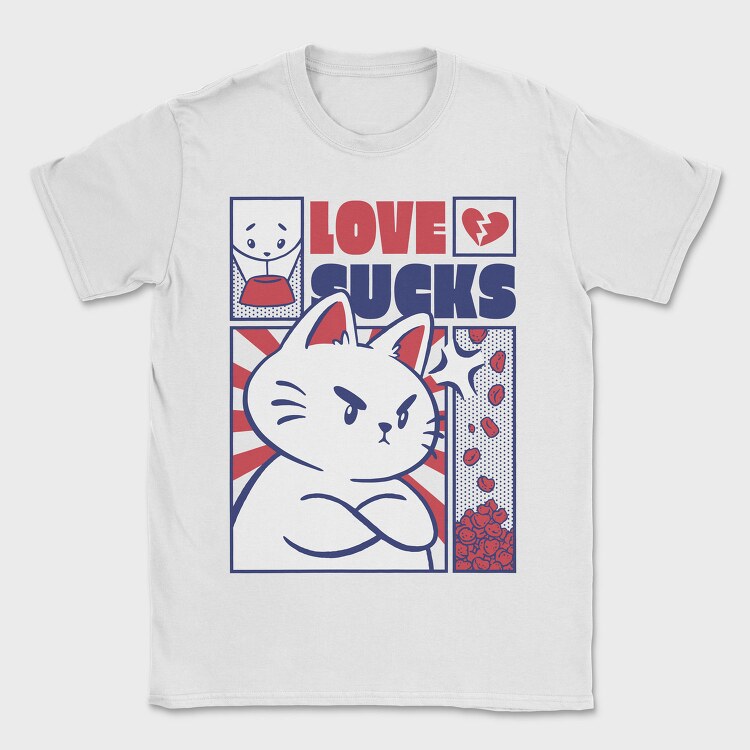Angry Cat Anti Valentines Day Valentine, Tricou Barbati (Unisex)