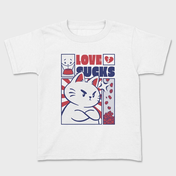 Angry Cat Anti Valentines Day Valentine, Tricou Copii