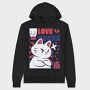 Angry Cat Anti Valentines Day Valentine, Hanorac Oversize Barbati (Unisex)