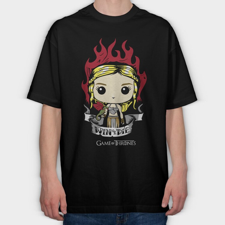 Fire Dragon Chibi, Tricou Oversize Barbati (Unisex)