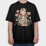 Mother Baby Flowers, Tricou Oversize Barbati (Unisex)