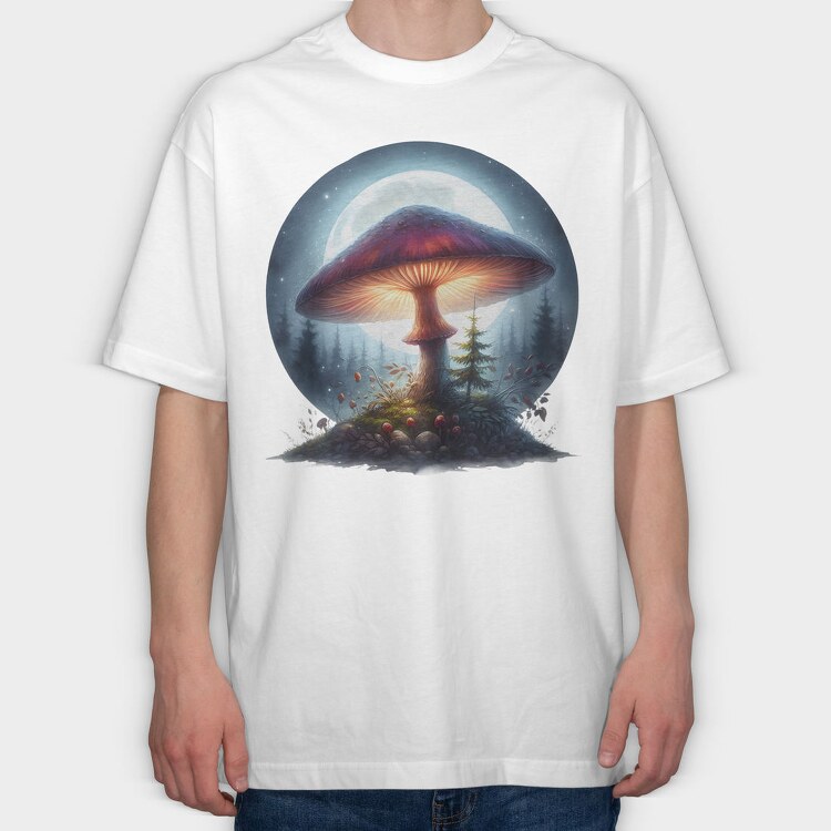 Moonlit Mushroom Glow, Tricou Oversize Barbati (Unisex)