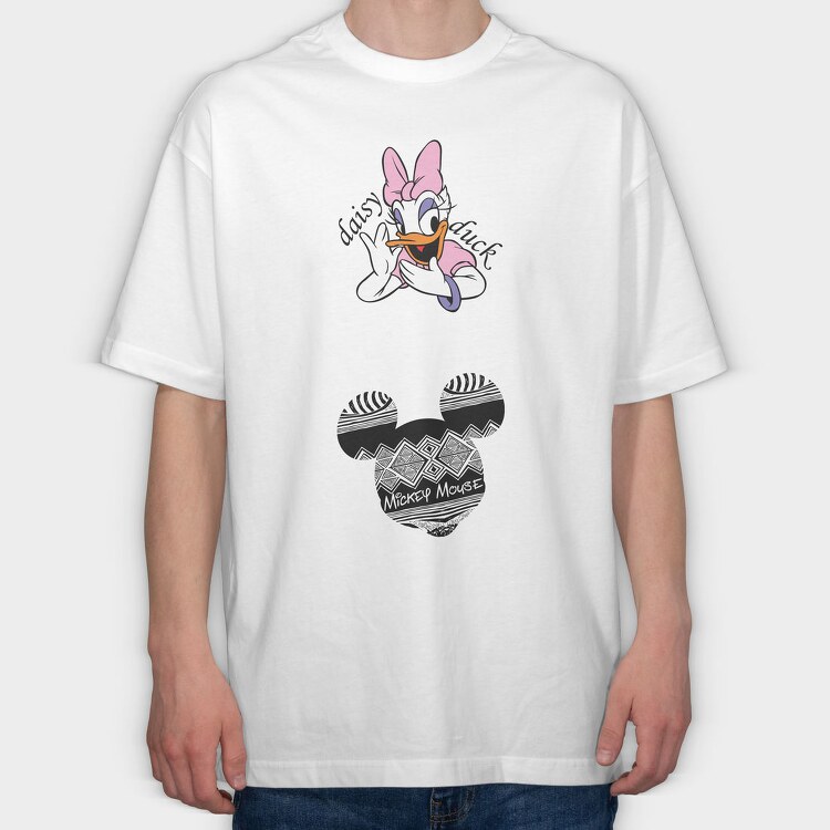 Daisy Duck Mickey Mouse, Tricou Oversize Barbati (Unisex)
