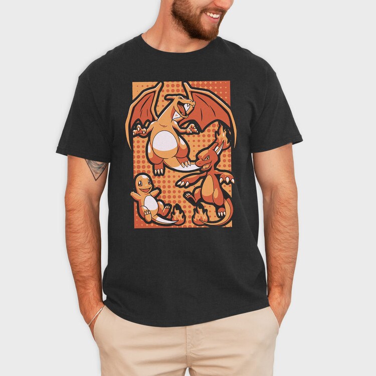 Charizard Fire Trio, Tricou Barbati (Unisex)
