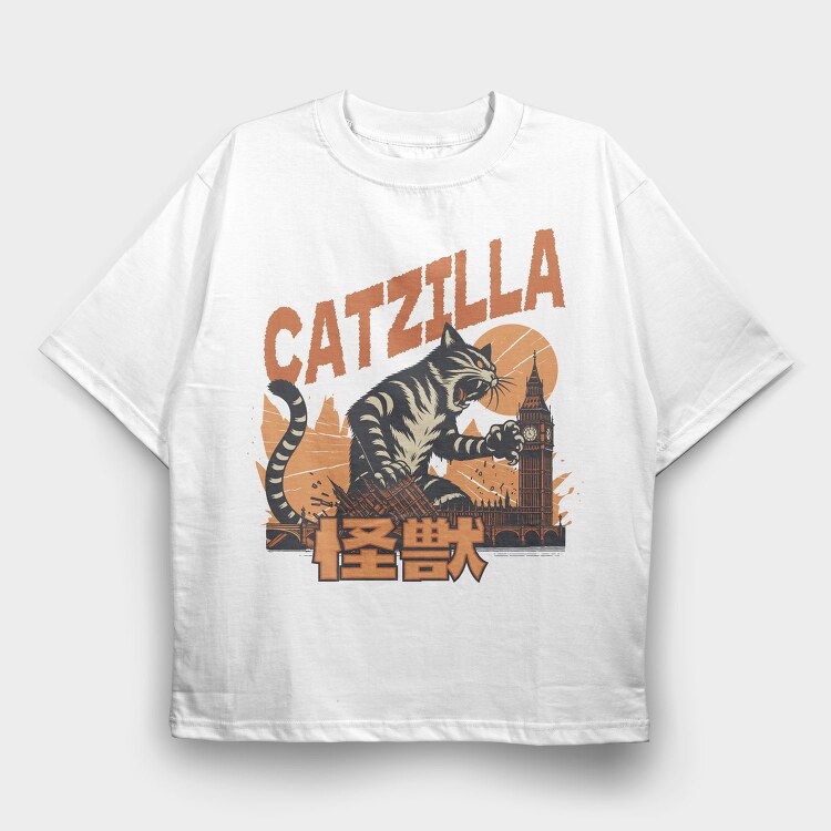 Catzilla Parody, Tricou Oversize Barbati (Unisex)