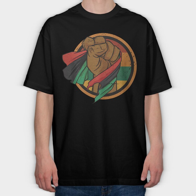 Fist Power Rasta, Tricou Oversize Barbati (Unisex)