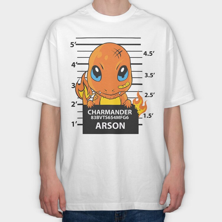 Charmander Mugshot, Tricou Oversize Barbati (Unisex)