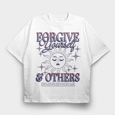 Celestial Forgiveness Quote Nc, Tricou Oversize Barbati (Unisex)