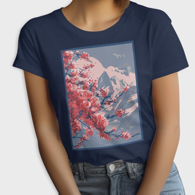 Sakura Mountains Paint, Tricou Femei