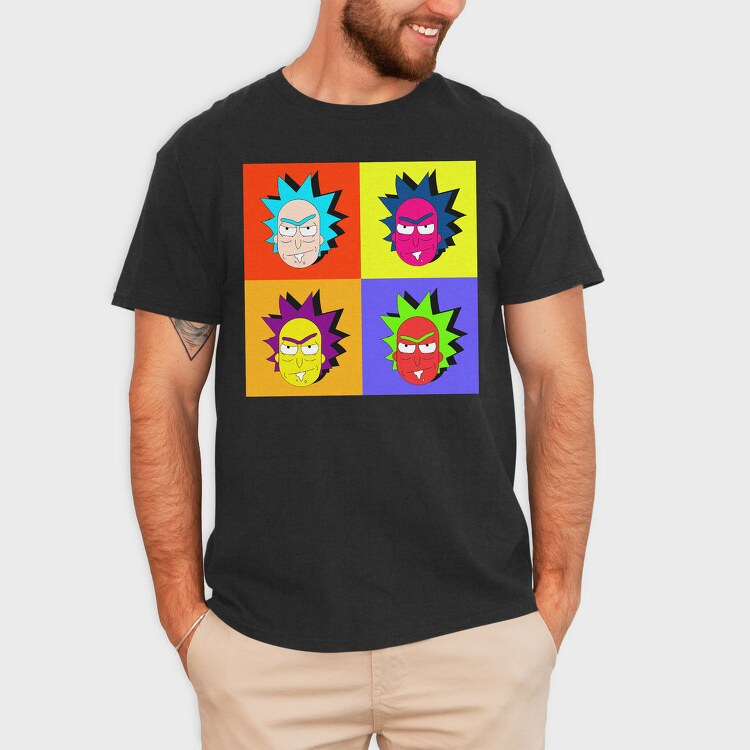 Rick And Morty Pop Art, Tricou Barbati (Unisex)