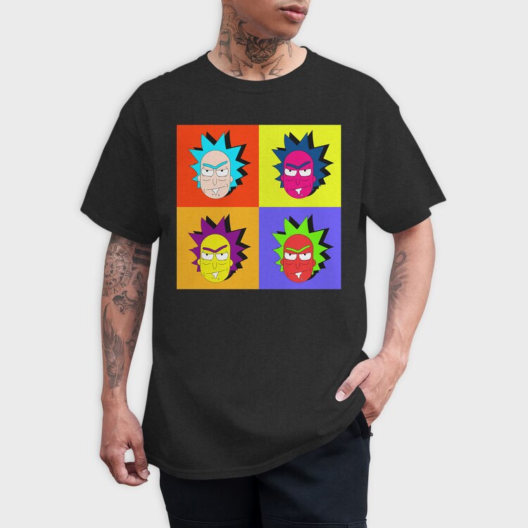 Rick And Morty Pop Art, Tricou Barbati (Unisex)