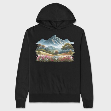 Mountain Flower Field, Hanorac Oversize Barbati (Unisex)