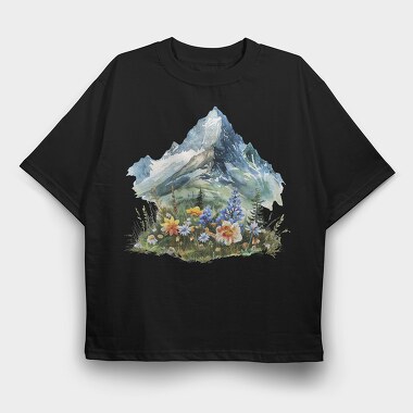 Mountain Flowers Bloom, Tricou Oversize Barbati (Unisex)