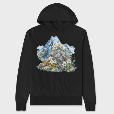 Mountain Flowers Snowy, Hanorac Oversize Barbati (Unisex)