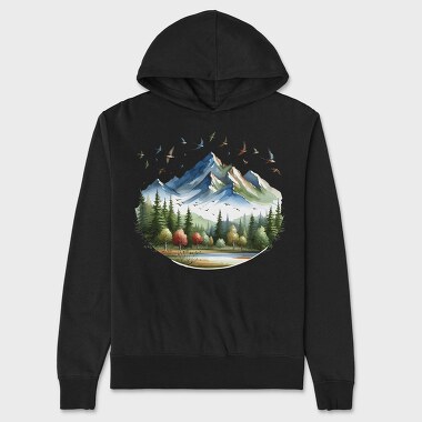 Mountain Forest Birds, Hanorac Oversize Barbati (Unisex)
