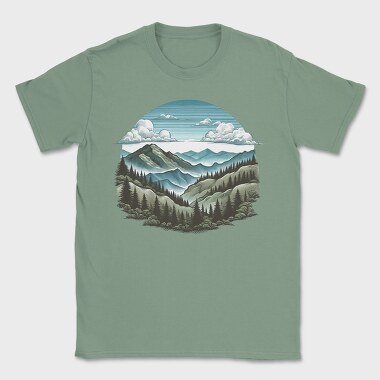 Mountain Forest Clipart, Tricou Barbati (Unisex)