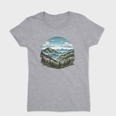Mountain Forest Clipart, Tricou Femei