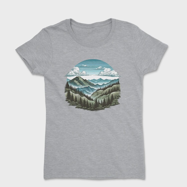 Mountain Forest Clipart, Tricou Femei