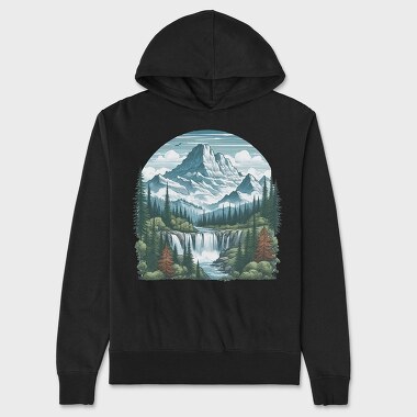 Mountain Forest Falls, Hanorac Oversize Barbati (Unisex)