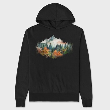 Mountain Forest Fog, Hanorac Oversize Barbati (Unisex)