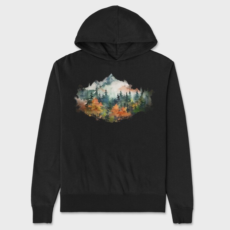 Mountain Forest Fog, Hanorac Oversize Barbati (Unisex)