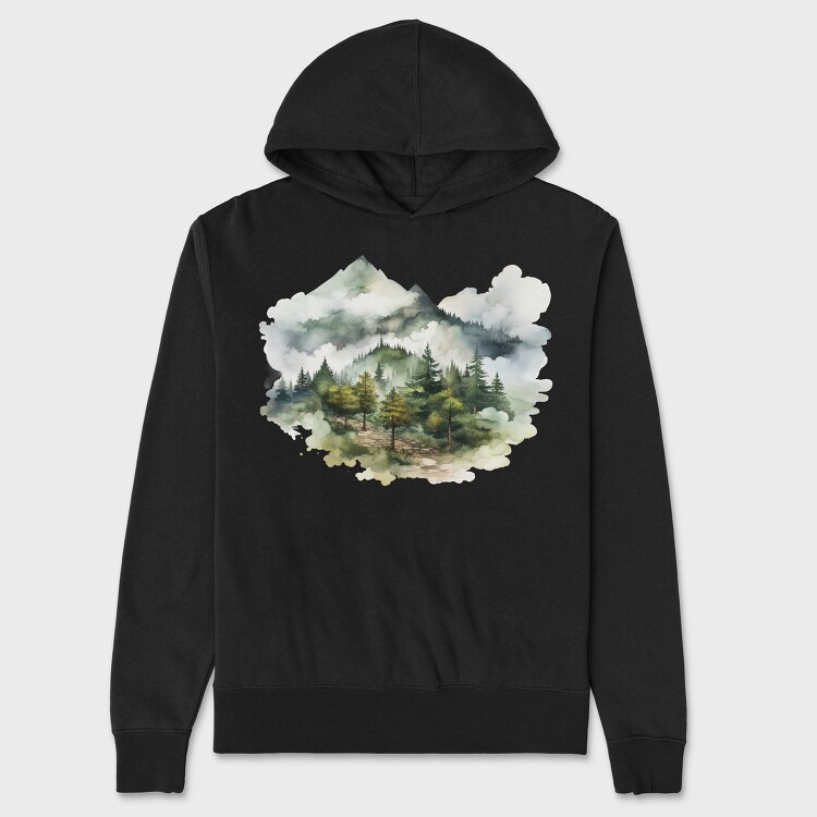 Mountain Forest Path, Hanorac Oversize Barbati (Unisex)