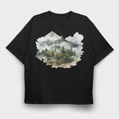 Mountain Forest Path, Tricou Oversize Barbati (Unisex)