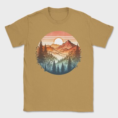 Mountain Forest Sunset, Tricou Barbati (Unisex)
