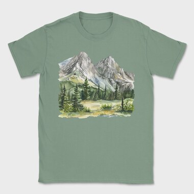 Mountain Landscape Clipart, Tricou Barbati (Unisex)