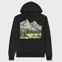 Mountain Landscape Clipart, Hanorac Oversize Barbati (Unisex)