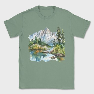Mountain Landscape Clipping, Tricou Barbati (Unisex)